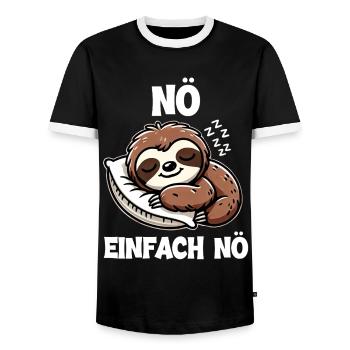 Faultier Fauler Faultierliebhaber Faultiere - Männer Kontrast-T-Shirt - Schwarz/Weiß - Vorne - AI Model Female 172 light (172cm) & AI Model Male 178 light (178cm)