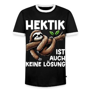 Faultier Fauler Faultierliebhaber Faultiere - Männer Kontrast-T-Shirt - Schwarz/Weiß - Vorne - AI Model Female 172 light (172cm) & AI Model Male 178 light (178cm)