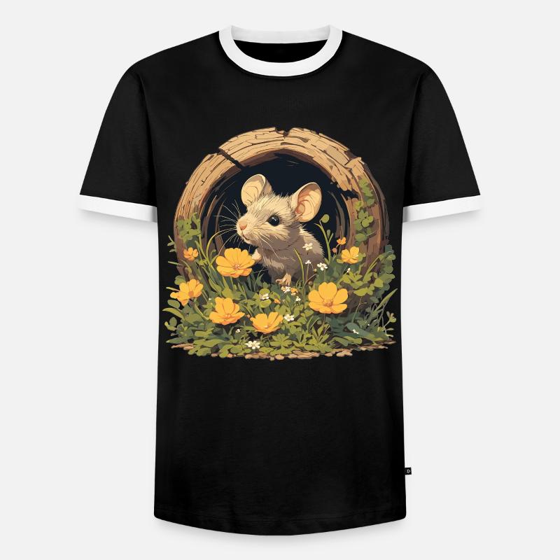 Mäuse Maus - Männer Kontrast-T-Shirt - Schwarz/Weiß