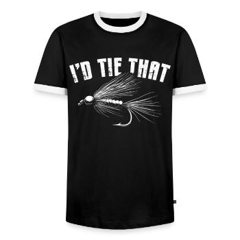 Fly Tying Fly Tying Fly Fishing Fly Fishing - Men's Ringer Shirt - black/white - Front - AI Model Female 172 light (172cm) & AI Model Male 178 light (178cm)