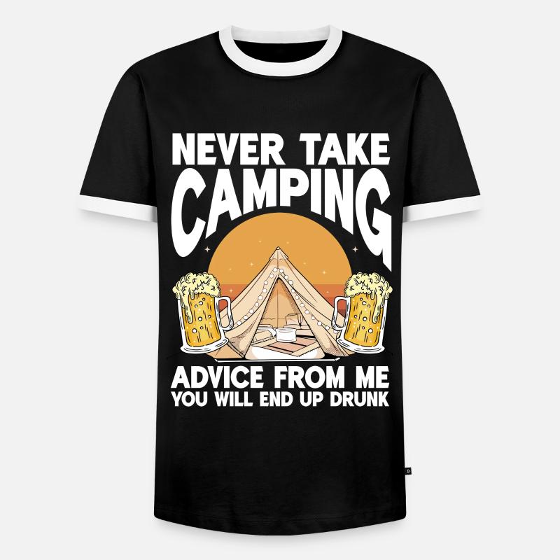 Camping Campfire Camper - Männer Kontrast-T-Shirt - Schwarz/Weiß
