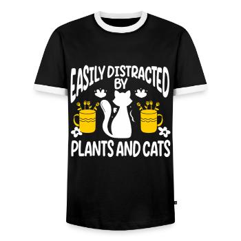 Gardening Horticulture Gardener - Männer Kontrast-T-Shirt - Schwarz/Weiß - Vorne - AI Model Female 172 light (172cm) & AI Model Male 178 light (178cm)