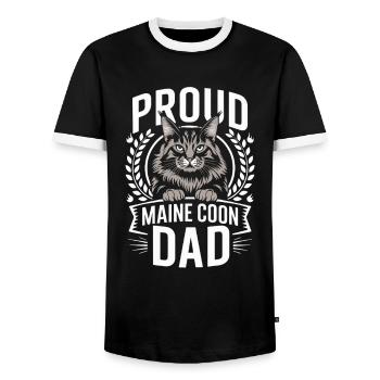 Fier Maine Coon Dad Cat Lover Design - T-shirt contrasté Homme - noir/blanc - Devant - AI Model Female 172 light (172cm) & AI Model Male 178 light (178cm)