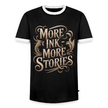 Tattoo Studio Tattoo Artist Tattoo Ideas - Men's Ringer Shirt - black/white - Front - AI Model Female 172 light (172cm) & AI Model Male 178 light (178cm)