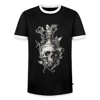 Tattoo Studio Tattoo Artist Tattoo Ideas - Men's Ringer Shirt - black/white - Front - AI Model Female 172 light (172cm) & AI Model Male 178 light (178cm)
