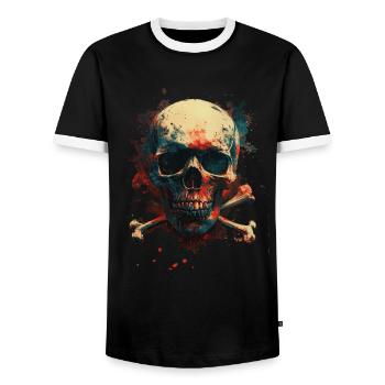 Tattoo Studio Tattoo Artist Tattoo Ideas - Men's Ringer Shirt - black/white - Front - AI Model Female 172 light (172cm) & AI Model Male 178 light (178cm)