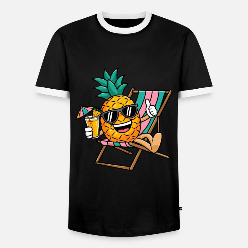Pineapple Summer - Men's Ringer Shirt - black/white