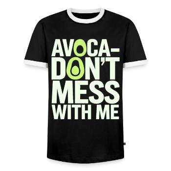 Avocado Liebhaber: Vegan Vegetarisch Spaß - Männer Kontrast-T-Shirt - Schwarz/Weiß - Vorne - AI Model Female 172 light (172cm) & AI Model Male 178 light (178cm)