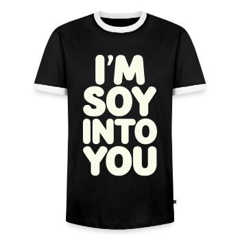 Je suis amoureux de toi végétalien végétarien - T-shirt contrasté Homme - noir/blanc - Devant - AI Model Female 172 light (172cm) & AI Model Male 178 light (178cm)