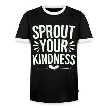 Sow Your Kindness Vegan Vegetarian - Men's Ringer Shirt - black/white - Front - AI Model Female 172 light (172cm) & AI Model Male 178 light (178cm)