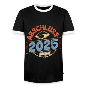 Abitur ABSCHLUSS 2025 Abi Geschafft Lustiges - Männer Kontrast-T-Shirt - Schwarz/Weiß - Vorne - AI Model Female 172 light (172cm) & AI Model Male 178 light (178cm)