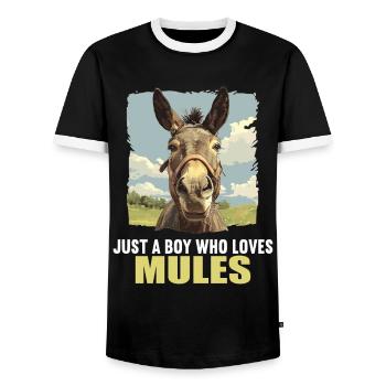 Maultiere Maultier - Männer Kontrast-T-Shirt - Schwarz/Weiß - Vorne - AI Model Female 172 light (172cm) & AI Model Male 178 light (178cm)