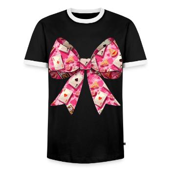 Coquette Bow Poker Muttertag Casino-Spieler - Männer Kontrast-T-Shirt - Schwarz/Weiß - Vorne - AI Model Female 172 light (172cm) & AI Model Male 178 light (178cm)