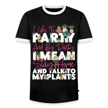 Plant Lover Gardening I Like To - Männer Kontrast-T-Shirt - Schwarz/Weiß - Vorne - AI Model Female 172 light (172cm) & AI Model Male 178 light (178cm)