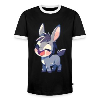 Âne Esel - T-shirt contrasté Homme - noir/blanc - Devant - AI Model Female 172 light (172cm) & AI Model Male 178 light (178cm)