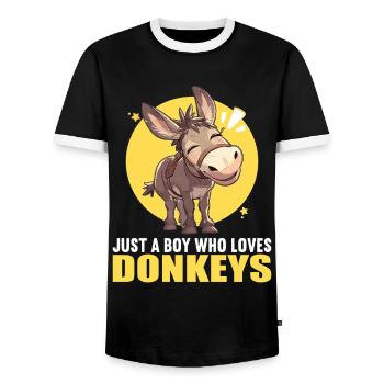 Donkey Esel - Männer Kontrast-T-Shirt - Schwarz/Weiß - Vorne - AI Model Female 172 light (172cm) & AI Model Male 178 light (178cm)