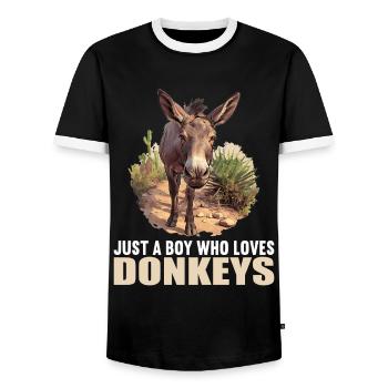 Donkey Esel - Männer Kontrast-T-Shirt - Schwarz/Weiß - Vorne - AI Model Female 172 light (172cm) & AI Model Male 178 light (178cm)