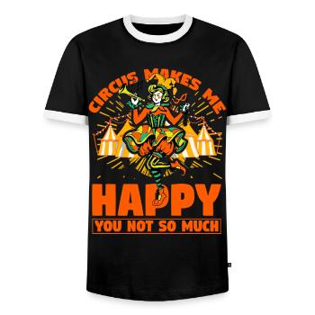Zirkus macht mich glücklich, du nicht so sehr - Männer Kontrast-T-Shirt - Schwarz/Weiß - Vorne - AI Model Female 172 light (172cm) & AI Model Male 178 light (178cm)