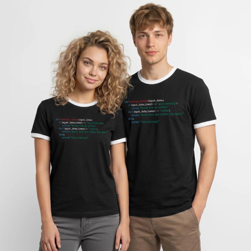 Programmeur Café Code Informatique Cadeau T-shirt contrasté Homme