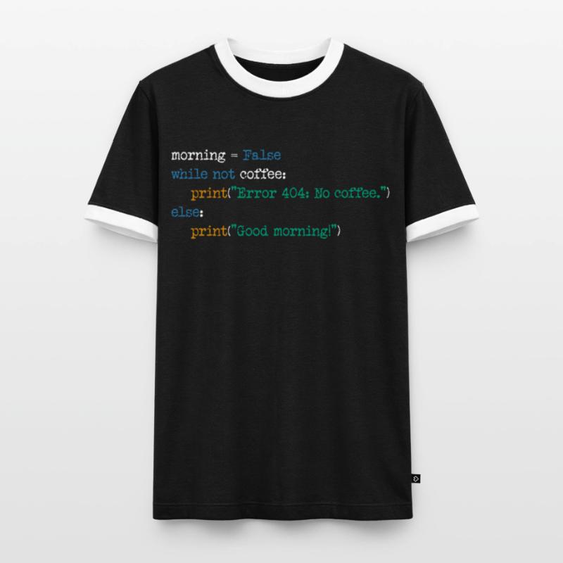 Informatique Café Code Programmeur Cadeau T-shirt contrasté Homme