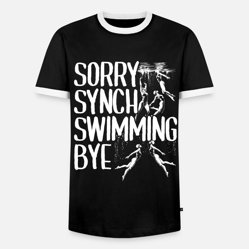 Synchronized Swimming Synchro Swimmers - Men's Ringer Shirt - black/white