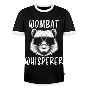 Wombat Spruch Australien Lustiges Wombats Geschenk - Männer Kontrast-T-Shirt - Schwarz/Weiß - Vorne - AI Model Female 172 light (172cm) & AI Model Male 178 light (178cm)
