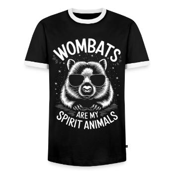 Wombat Spruch Australien Lustiges Wombats Geschenk - Männer Kontrast-T-Shirt - Schwarz/Weiß - Vorne - AI Model Female 172 light (172cm) & AI Model Male 178 light (178cm)
