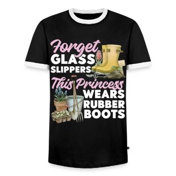 Amateur de plantes jardinier fille femelle - T-shirt contrasté Homme - noir/blanc - Devant - AI Model Female 172 light (172cm) & AI Model Male 178 light (178cm)