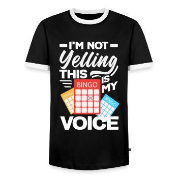 Bingo Voice Don’t Cry - T-shirt contrasté Homme - noir/blanc - Devant - AI Model Female 172 light (172cm) & AI Model Male 178 light (178cm)