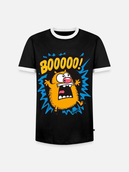 Funny Boo Hamster - Men's Ringer Shirt - black/white
