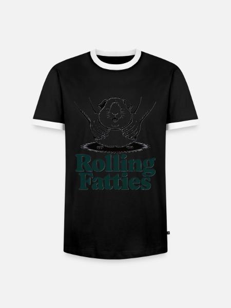 Rolling Fatties Meerschweinchen - Männer Kontrast-T-Shirt - Schwarz/Weiß