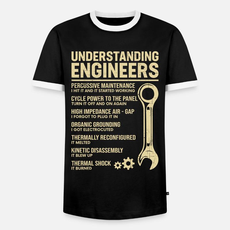 UNDERSTANDING ENGINEERS - Männer Kontrast-T-Shirt - Schwarz/Weiß