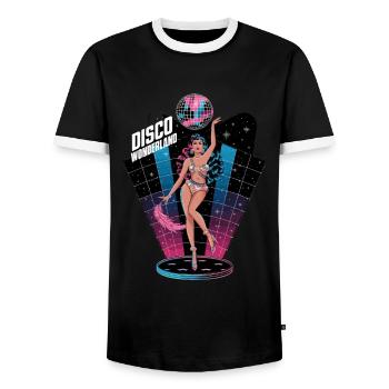Disco Wonderland Retro Glamour Tanz - Männer Kontrast-T-Shirt - Schwarz/Weiß - Vorne - AI Model Female 172 light (172cm) & AI Model Male 178 light (178cm)