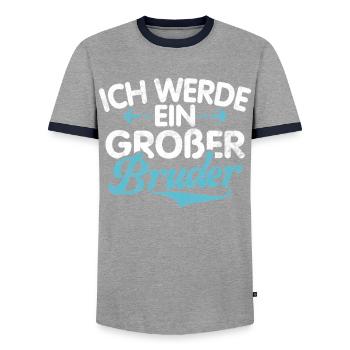 Großer Bruder Baby Liebhaber Älteres Geschwister - Männer Kontrast-T-Shirt - Grau/Navy  - Vorne - AI Model Female 172 light (172cm) & AI Model Male 178 light (178cm)