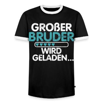 Big Brother Baby Lover Older Sibling - Men's Ringer Shirt - black/white - Front - AI Model Female 172 light (172cm) & AI Model Male 178 light (178cm)