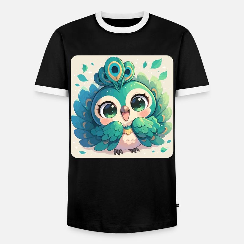 Pfaue Pfau - Männer Kontrast-T-Shirt - Schwarz/Weiß