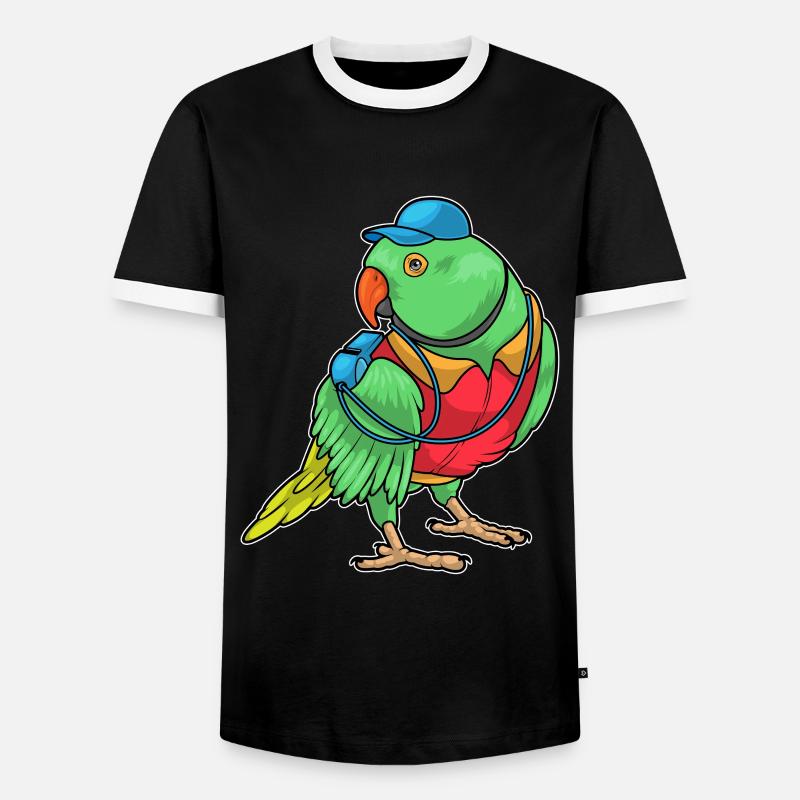 Parrot Referee Whistle - Men's Ringer Shirt - black/white