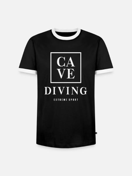 Extremsport Höhlentauchen - Männer Kontrast-T-Shirt - Schwarz/Weiß