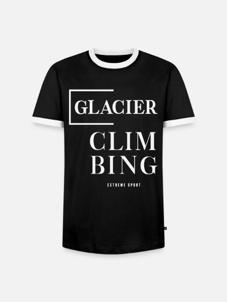 Extremsport Gletscherklettern - Männer Kontrast-T-Shirt - Schwarz/Weiß