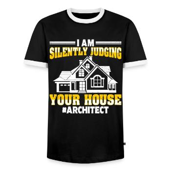 Architecte - T-shirt contrasté Homme - noir/blanc - Devant - AI Model Female 172 light (172cm) & AI Model Male 178 light (178cm)