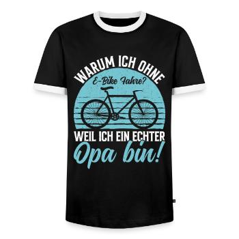 Grand-père Bike Lover Grand-père Bike Pops - T-shirt contrasté Homme - noir/blanc - Devant - AI Model Female 172 light (172cm) & AI Model Male 178 light (178cm)