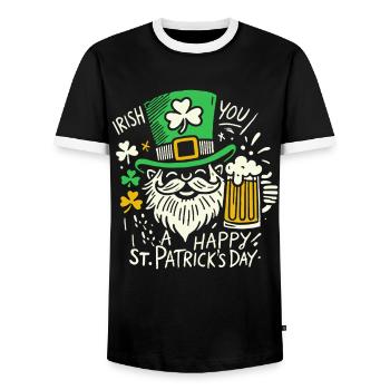 Bonne célébration de la Saint-Patrick avec les Irlandais - T-shirt contrasté Homme - noir/blanc - Devant - AI Model Female 172 light (172cm) & AI Model Male 178 light (178cm)