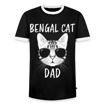 Bengalkatze Spruch Lustiges Bengalkatzen Geschenk - Männer Kontrast-T-Shirt - Schwarz/Weiß - Vorne - AI Model Female 172 light (172cm) & AI Model Male 178 light (178cm)