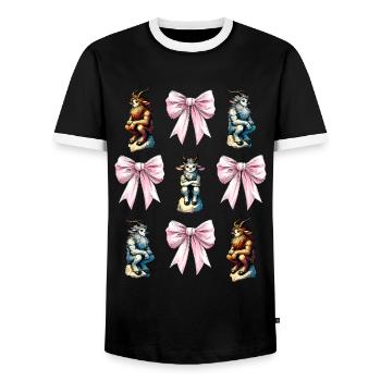 Arc Coquet Faune Satyres Chèvre Hommes Romain - T-shirt contrasté Homme - noir/blanc - Devant - AI Model Female 172 light (172cm) & AI Model Male 178 light (178cm)
