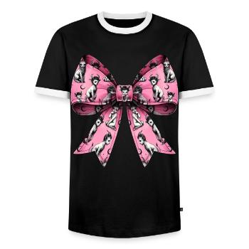 Arc Coquet Faune Satyres Chèvre Hommes Romain - T-shirt contrasté Homme - noir/blanc - Devant - AI Model Female 172 light (172cm) & AI Model Male 178 light (178cm)