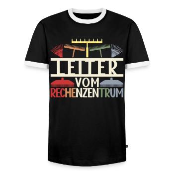 Chef du Centre Informatique Hobby Gardener Gift - T-shirt contrasté Homme - noir/blanc - Devant - AI Model Female 172 light (172cm) & AI Model Male 178 light (178cm)