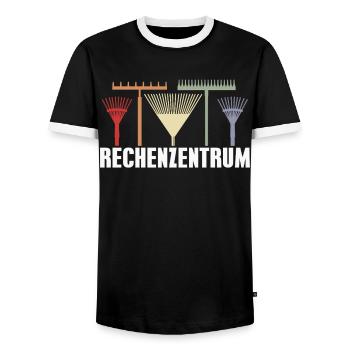 Data Center Jardinier Hobby Jardinier Cadeau - T-shirt contrasté Homme - noir/blanc - Devant - AI Model Female 172 light (172cm) & AI Model Male 178 light (178cm)