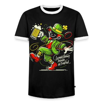 Leprechaun Mode Activates St. Patrick's Day - Men's Ringer Shirt - black/white - Front - AI Model Female 172 light (172cm) & AI Model Male 178 light (178cm)