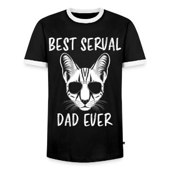 Savannah Katze Spruch Witz Savannah Katze Geschenk - Männer Kontrast-T-Shirt - Schwarz/Weiß - Vorne - AI Model Female 172 light (172cm) & AI Model Male 178 light (178cm)