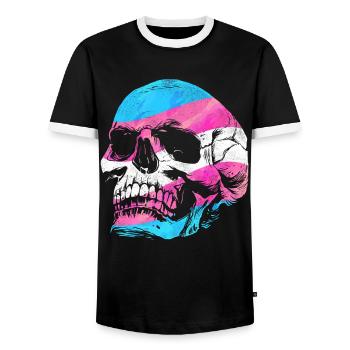 Transgender Trans LGBT Pride - Männer Kontrast-T-Shirt - Schwarz/Weiß - Vorne - AI Model Female 172 light (172cm) & AI Model Male 178 light (178cm)